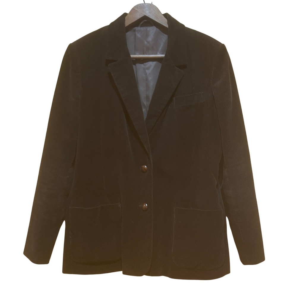 The Fashion Place Sears Brown Corduroy Blazer Womens 14 Vtg 80s Academia‎